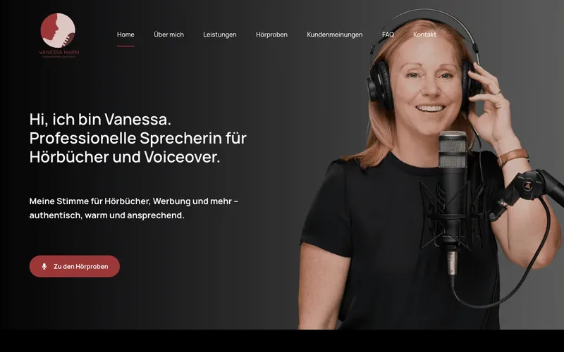 Sprecherin Vanessa Harm: WordPress Portfolio