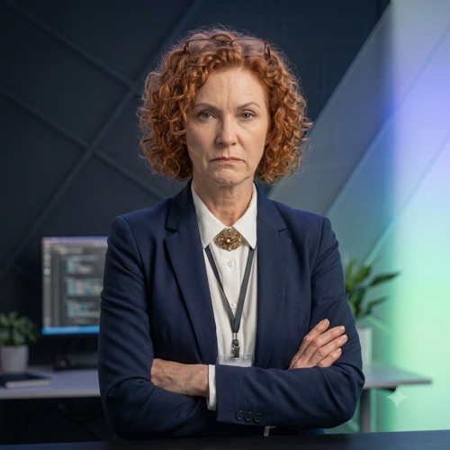 Porträt von Frau Meyer, dem Vorzimmer, im dunklen Studio